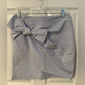 LOFT Light Blue Pencil Skirt with Bow Accent